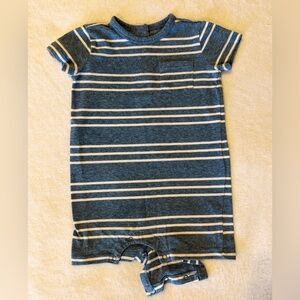 Primary Blue and White Striped Romper (12-18 months)